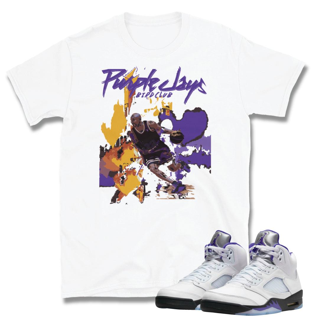 Retro 5 Concord shirt Purple Jays - Sneaker Tees to match Air Jordan Sneakers