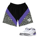 Retro 3 Dark Iris Shorts - Sneaker Tees to match Air Jordan Sneakers