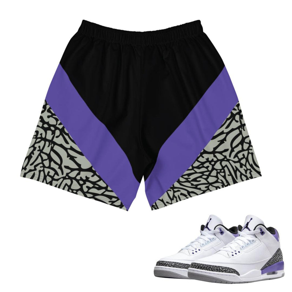Retro 3 Dark Iris Shorts - Sneaker Tees to match Air Jordan Sneakers