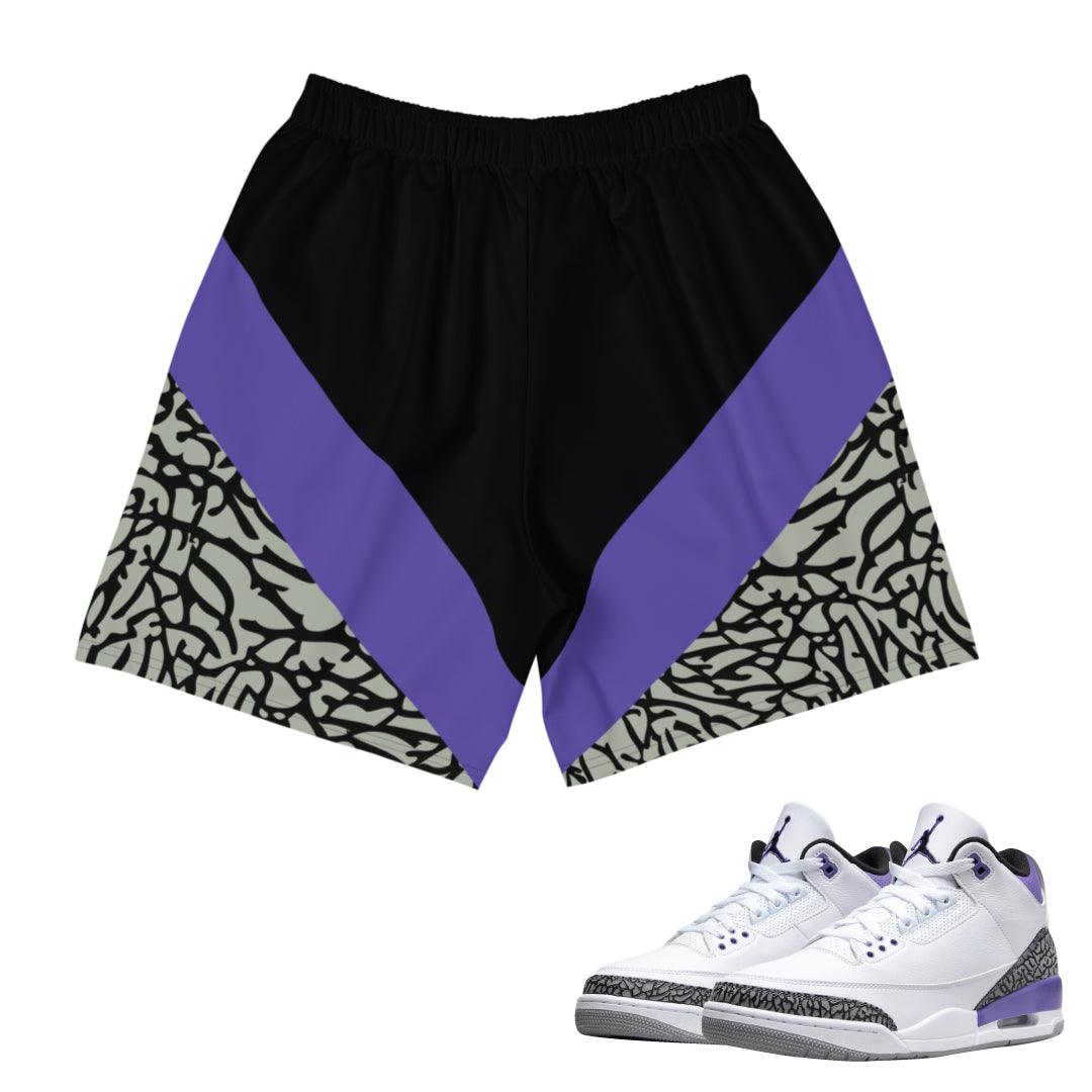 Retro 3 Dark Iris Shorts - Sneaker Tees to match Air Jordan Sneakers