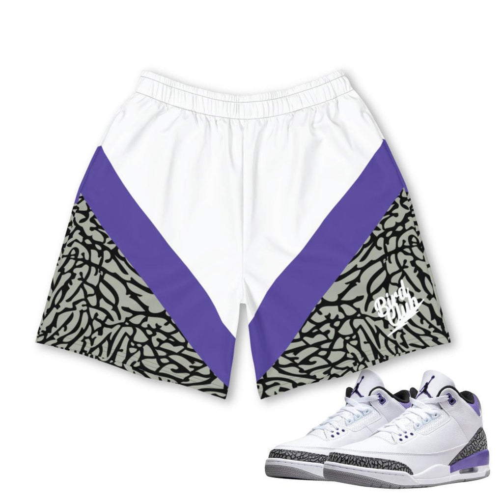 Retro 3 Dark Iris Shorts - Sneaker Tees to match Air Jordan Sneakers