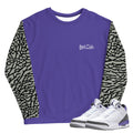 Retro 3 Dark Iris Sweater - Sneaker Tees to match Air Jordan Sneakers