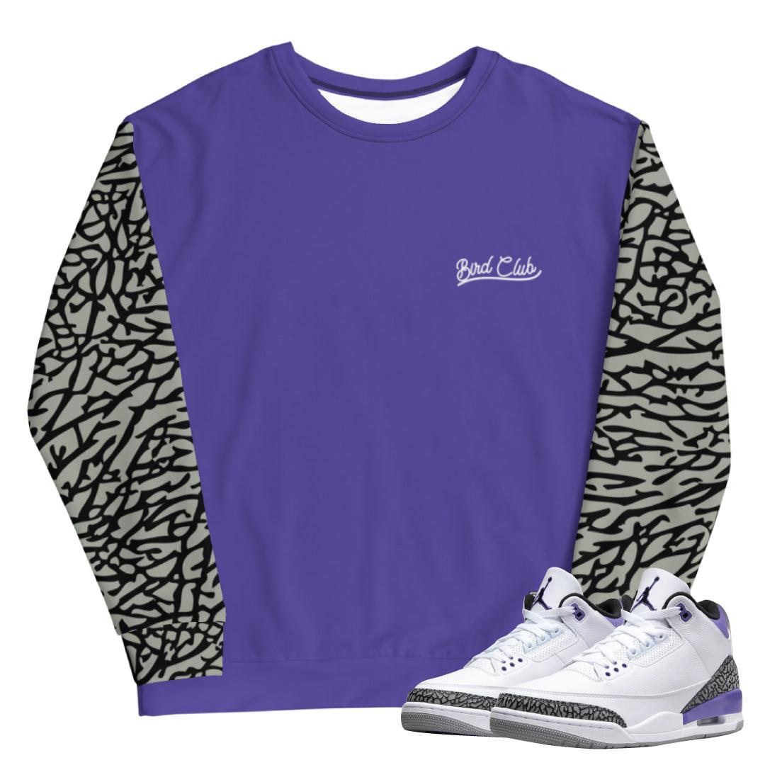 Retro 3 Dark Iris Sweater - Sneaker Tees to match Air Jordan Sneakers