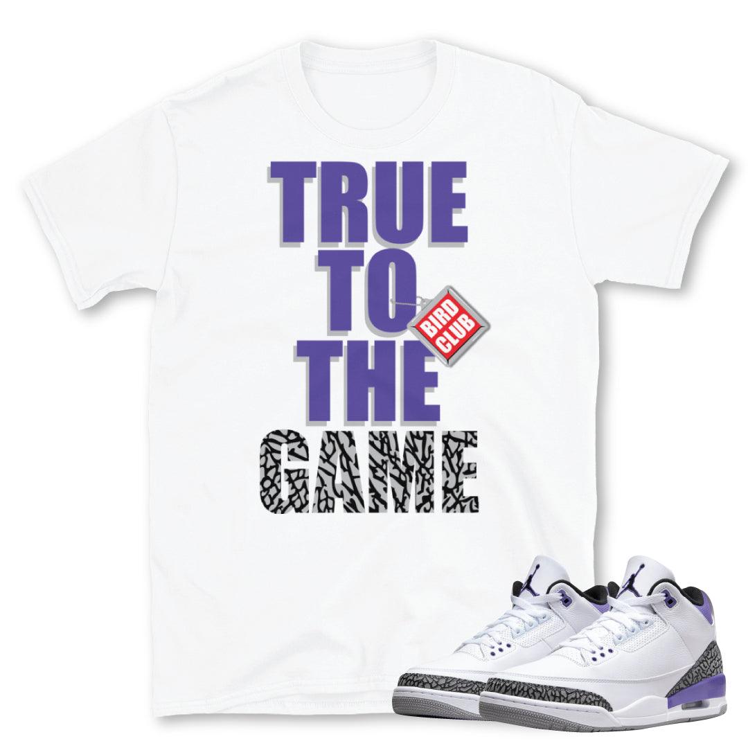 Retro 3 "Dark Iris" sneaker shirt - Sneaker Tees to match Air Jordan Sneakers