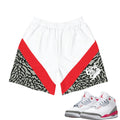Retro 3 Fire Red OG Shorts - Sneaker Tees to match Air Jordan Sneakers