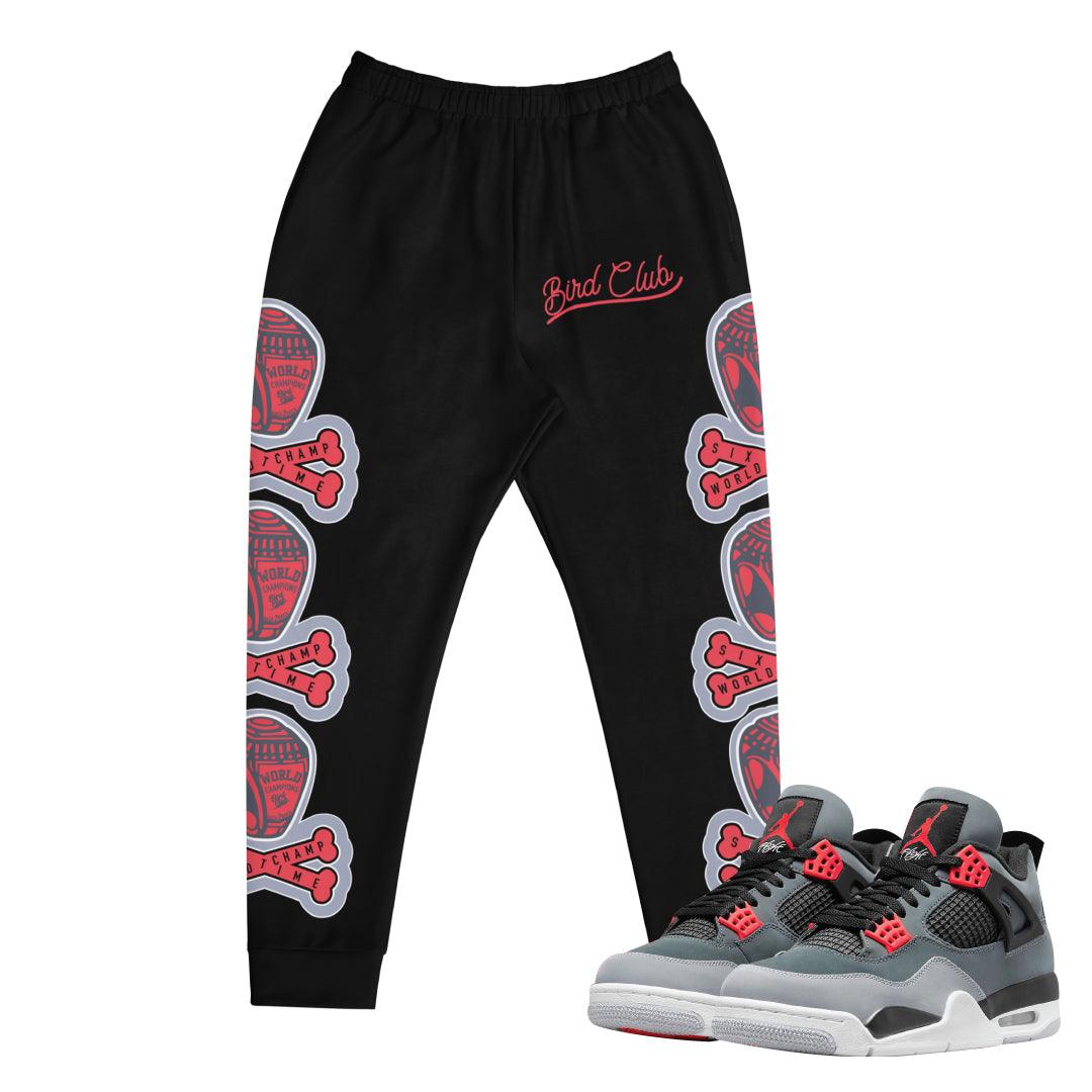 Retro 4 Infrared Joggers - Sneaker Tees to match Air Jordan Sneakers