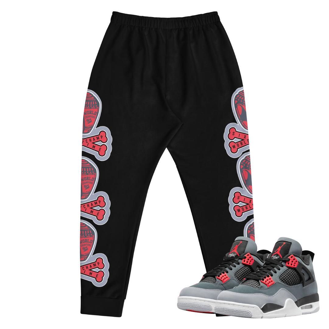 Retro 4 Infrared Joggers - Sneaker Tees to match Air Jordan Sneakers