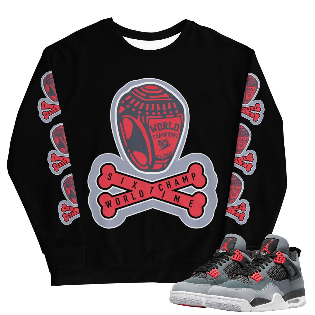 Retro 4 Infrared Sweatshirt - Sneaker Tees to match Air Jordan Sneakers