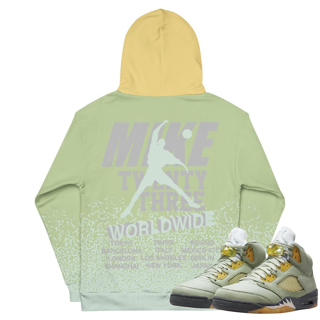 Retro 5 Jade Horizon Hoodie - Sneaker Tees to match Air Jordan Sneakers