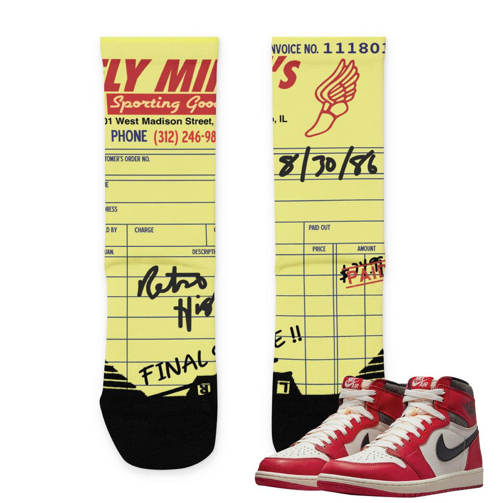 Retro 1 Lost & Found Socks - Sneaker Tees to match Air Jordan Sneakers