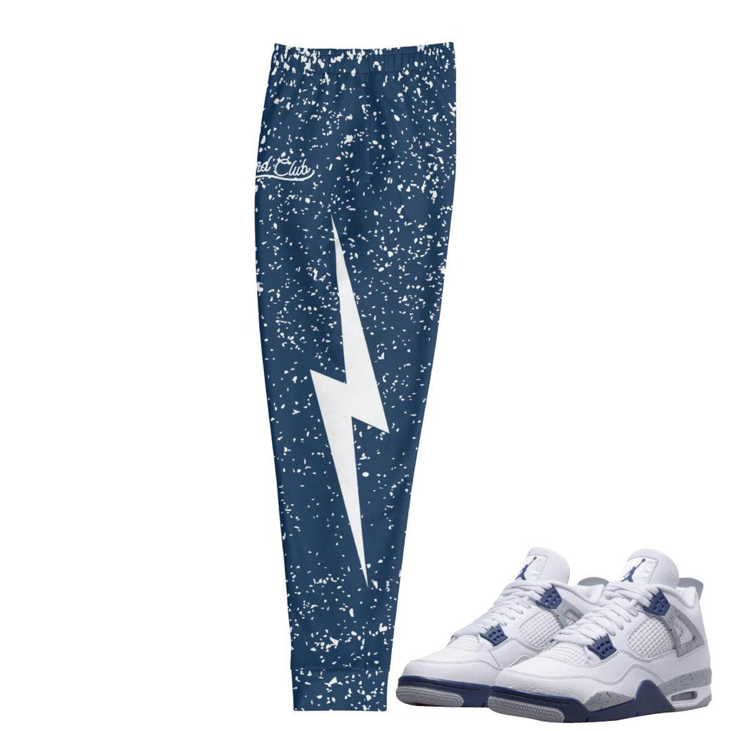 Retro 4 Midnight Navy Cement Splatter Joggers - Sneaker Tees to match Air Jordan Sneakers