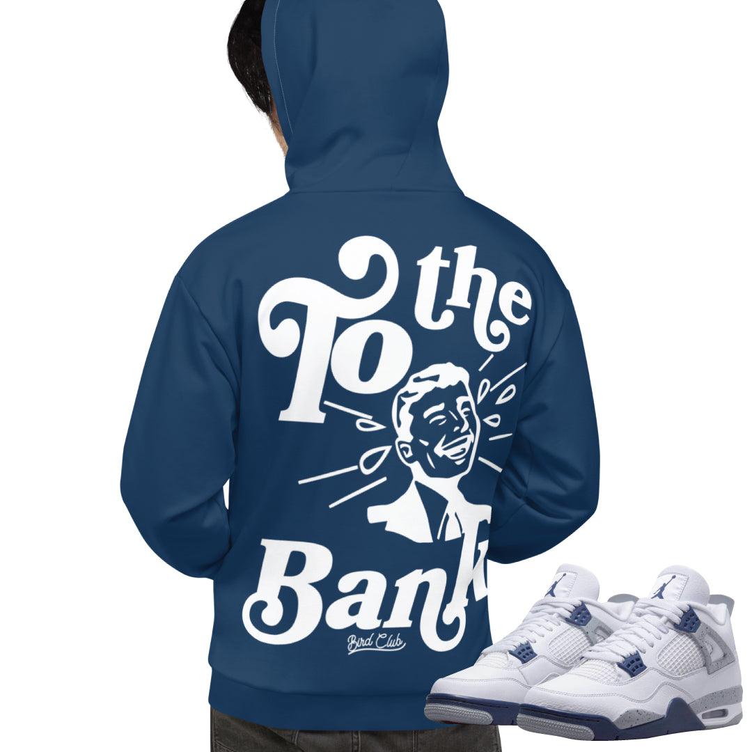 Retro 4 Midnight Navy Cement Hoodie - Sneaker Tees to match Air Jordan Sneakers