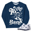 Retro 4 Midnight Navy Cement Sweatshirt - Sneaker Tees to match Air Jordan Sneakers