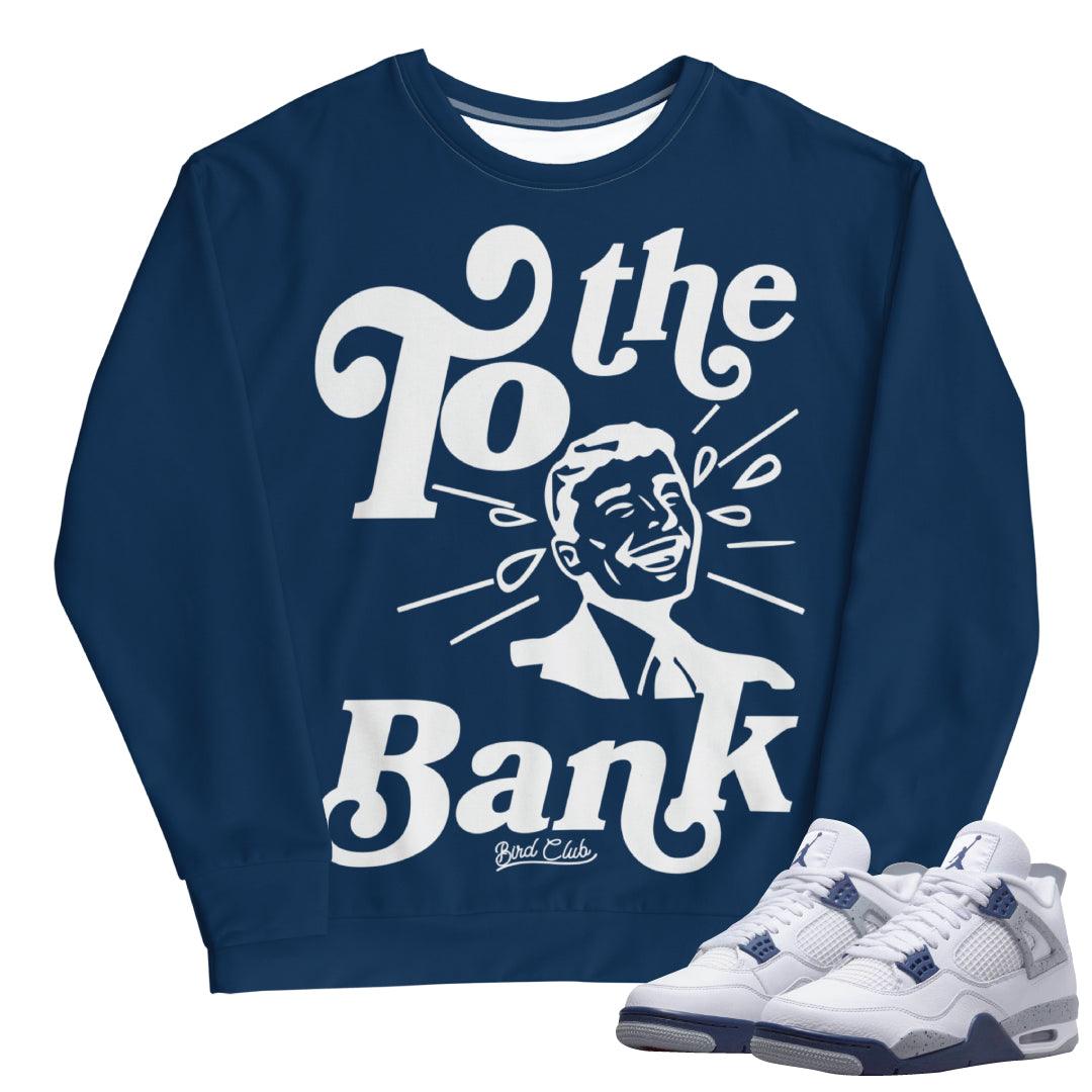 Retro 4 Midnight Navy Cement Sweatshirt - Sneaker Tees to match Air Jordan Sneakers