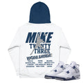 Retro 4 Midnight Navy Cement Hoodie - Sneaker Tees to match Air Jordan Sneakers