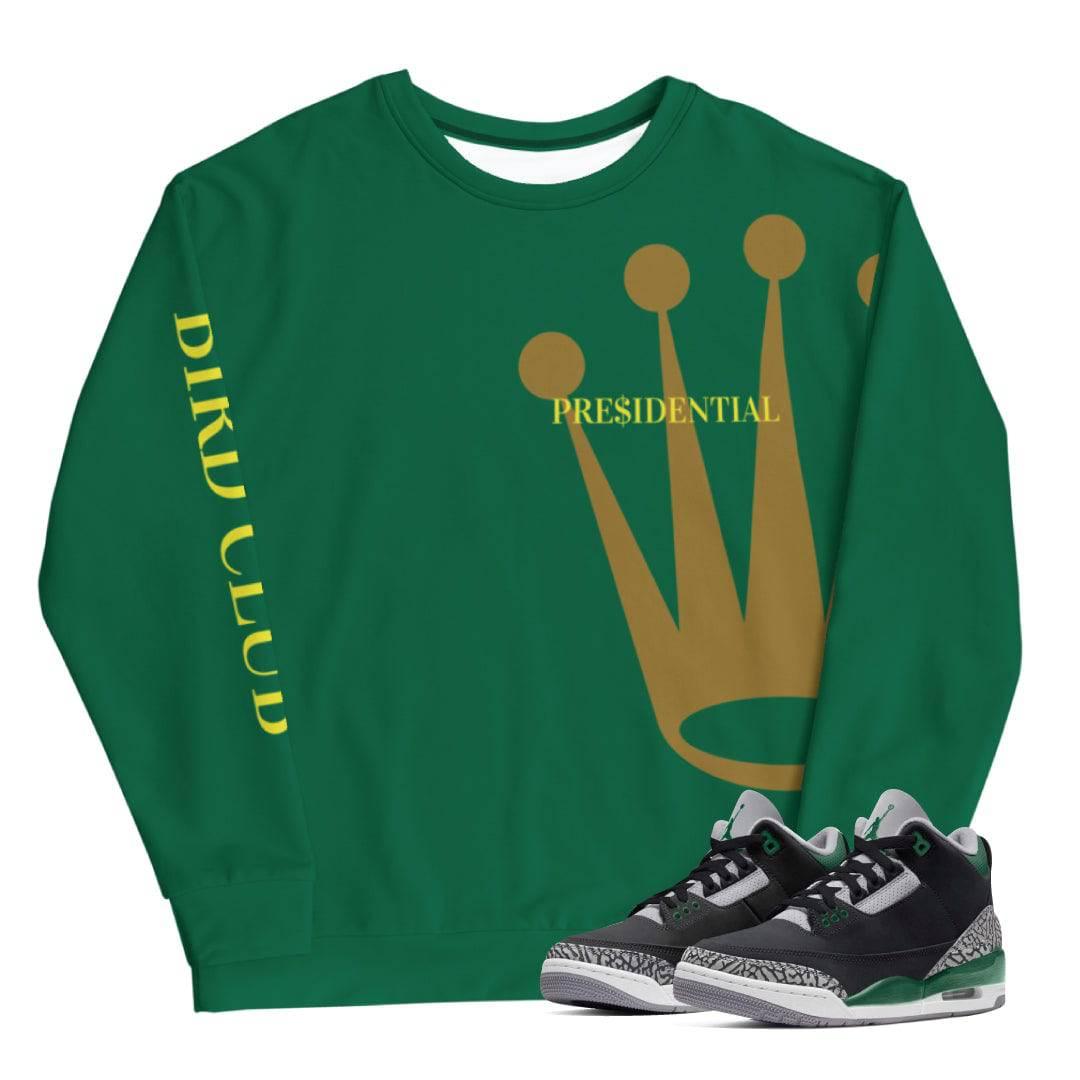 Retro 3 Pine Green matching Fleece - Sneaker Tees to match Air Jordan Sneakers