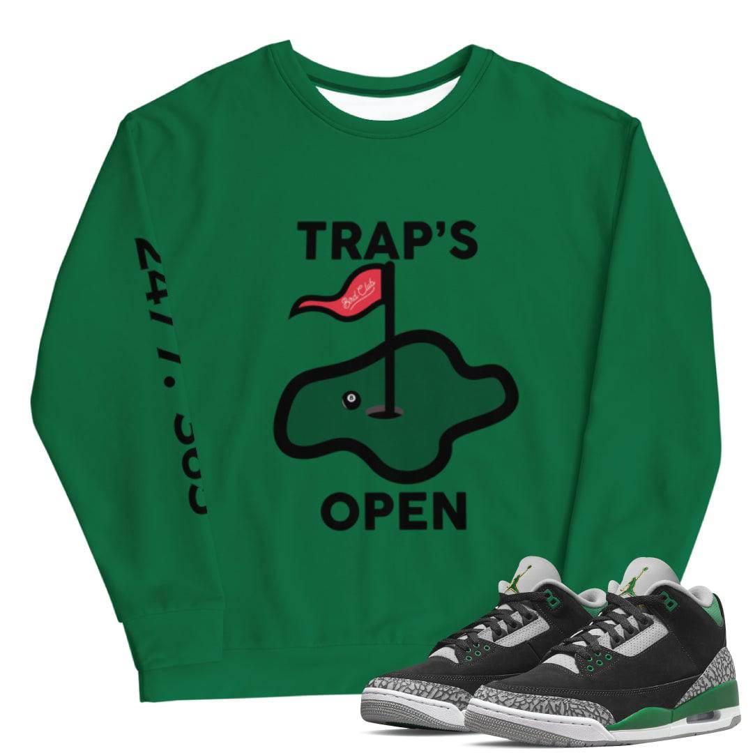 Pine Green Retro 3's crewneck - Sneaker Tees to match Air Jordan Sneakers