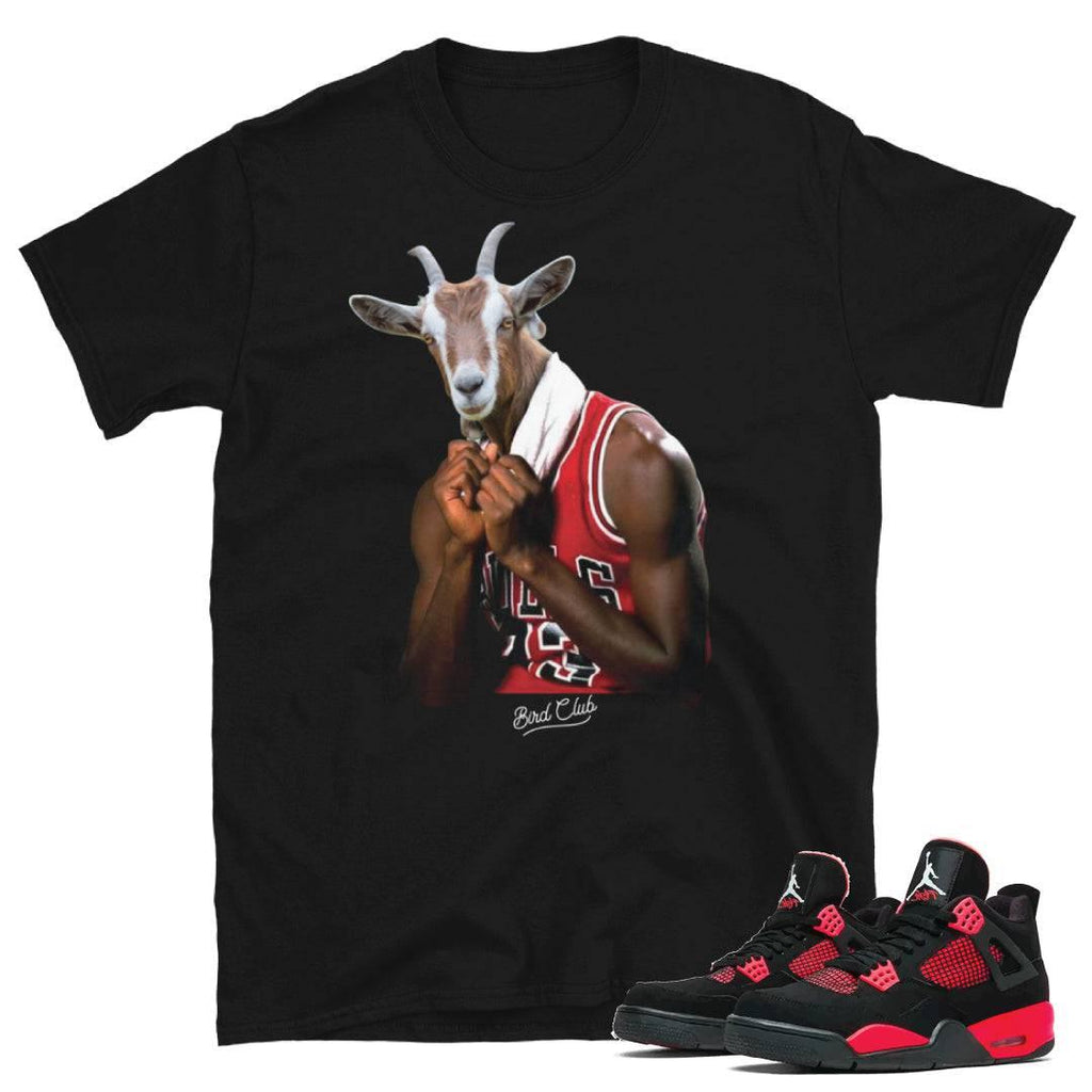 Retro 4 Red Thunder GOAT shirt - Sneaker Tees to match Air Jordan Sneakers