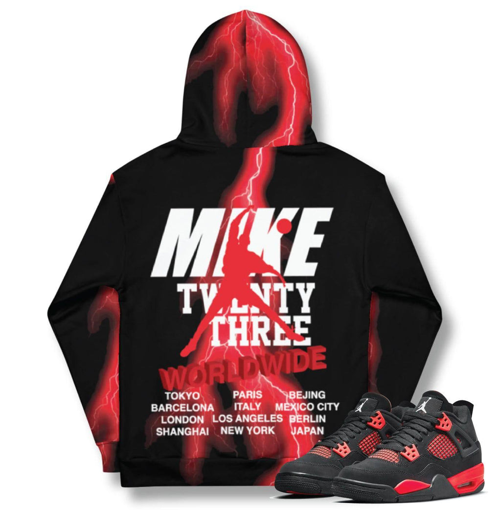 Retro 4 Red Thunder Hoody - Sneaker Tees to match Air Jordan Sneakers