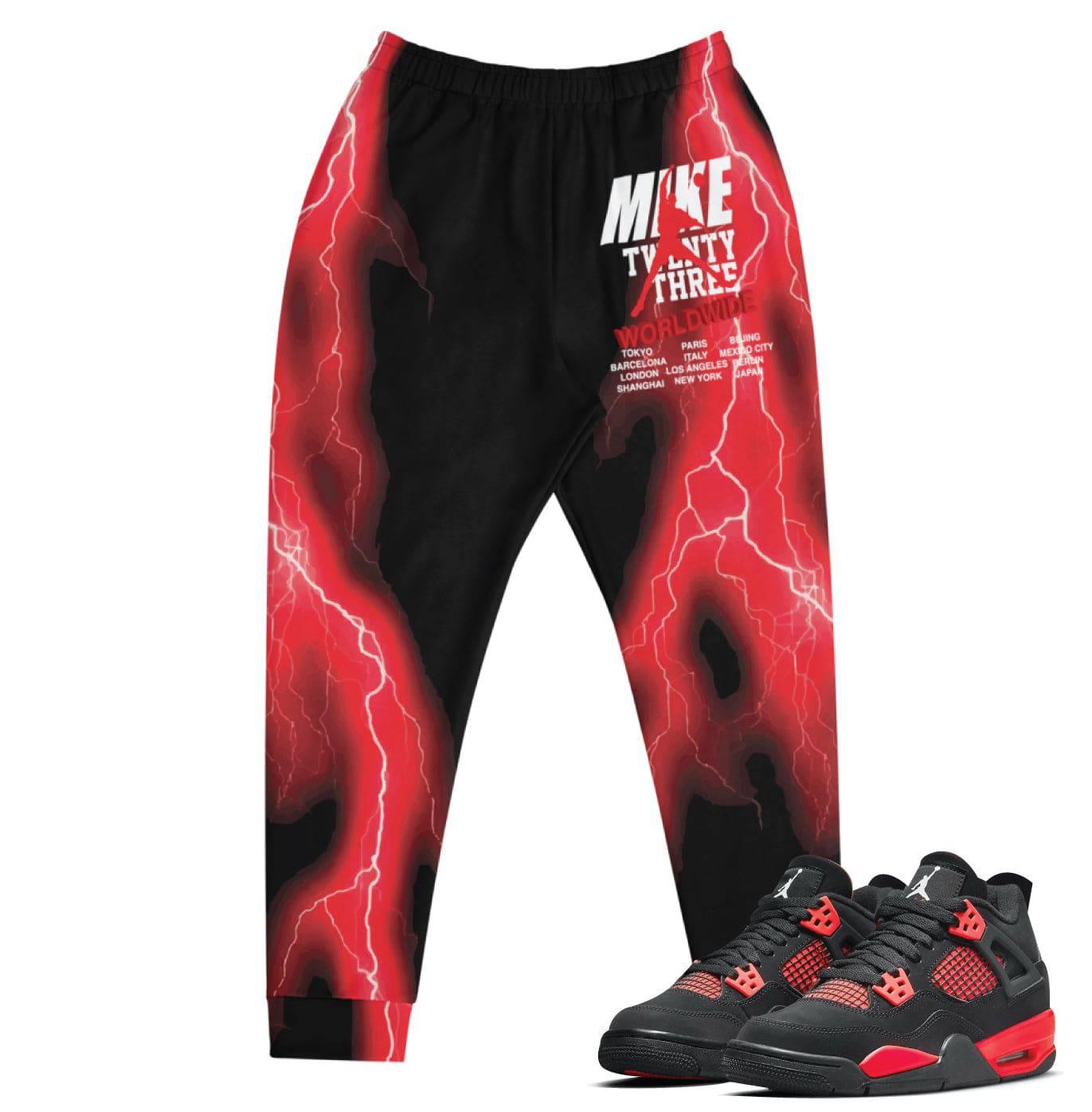 Retro 4 Red Thunder Jogger - Sneaker Tees to match Air Jordan Sneakers