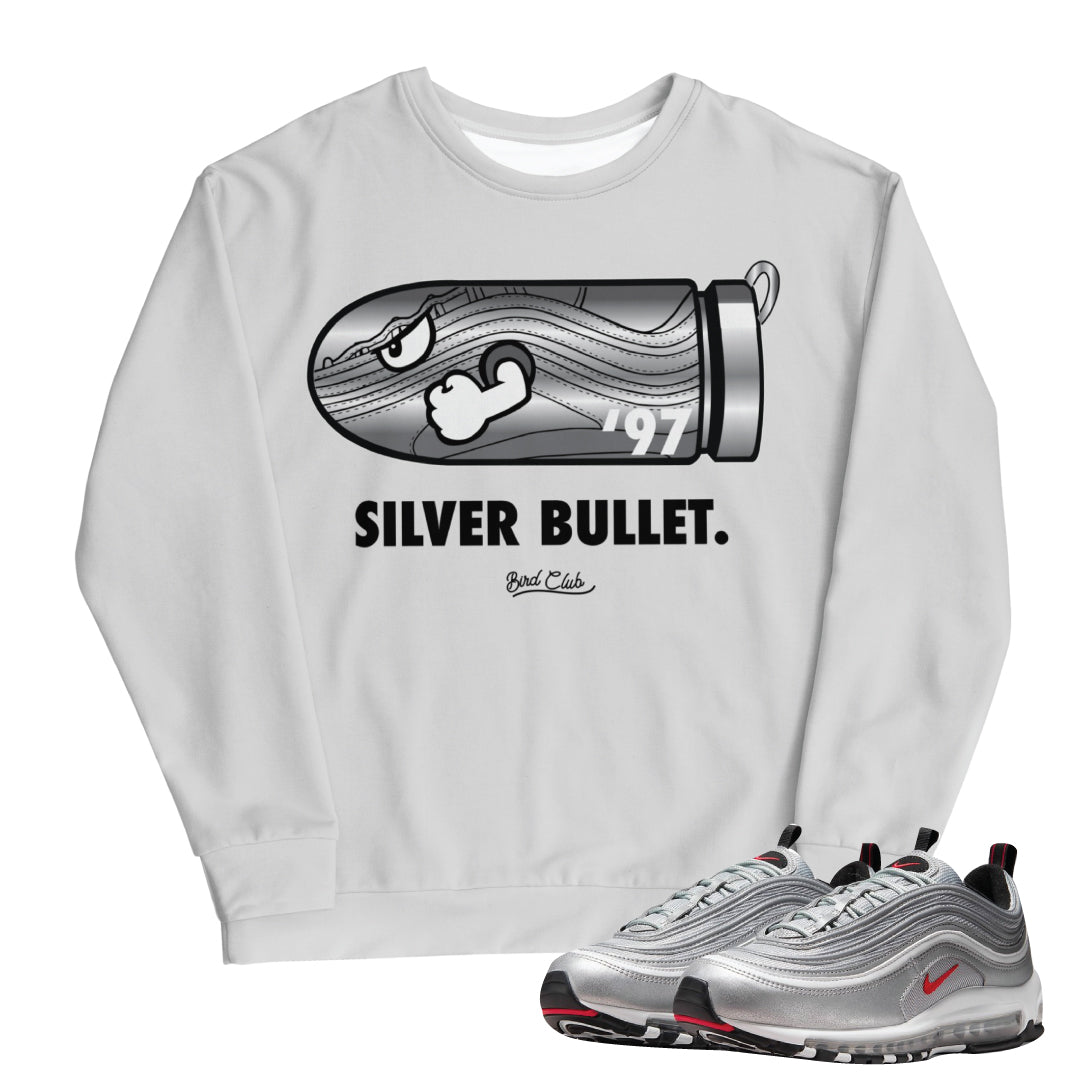 Air Max 97 Silver Bullet Sweatshirt - Sneaker Tees to match Air Jordan Sneakers
