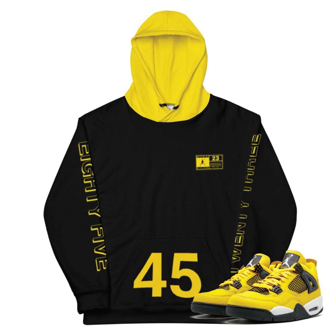 Retro 4 Lightning Hoody - Sneaker Tees to match Air Jordan Sneakers