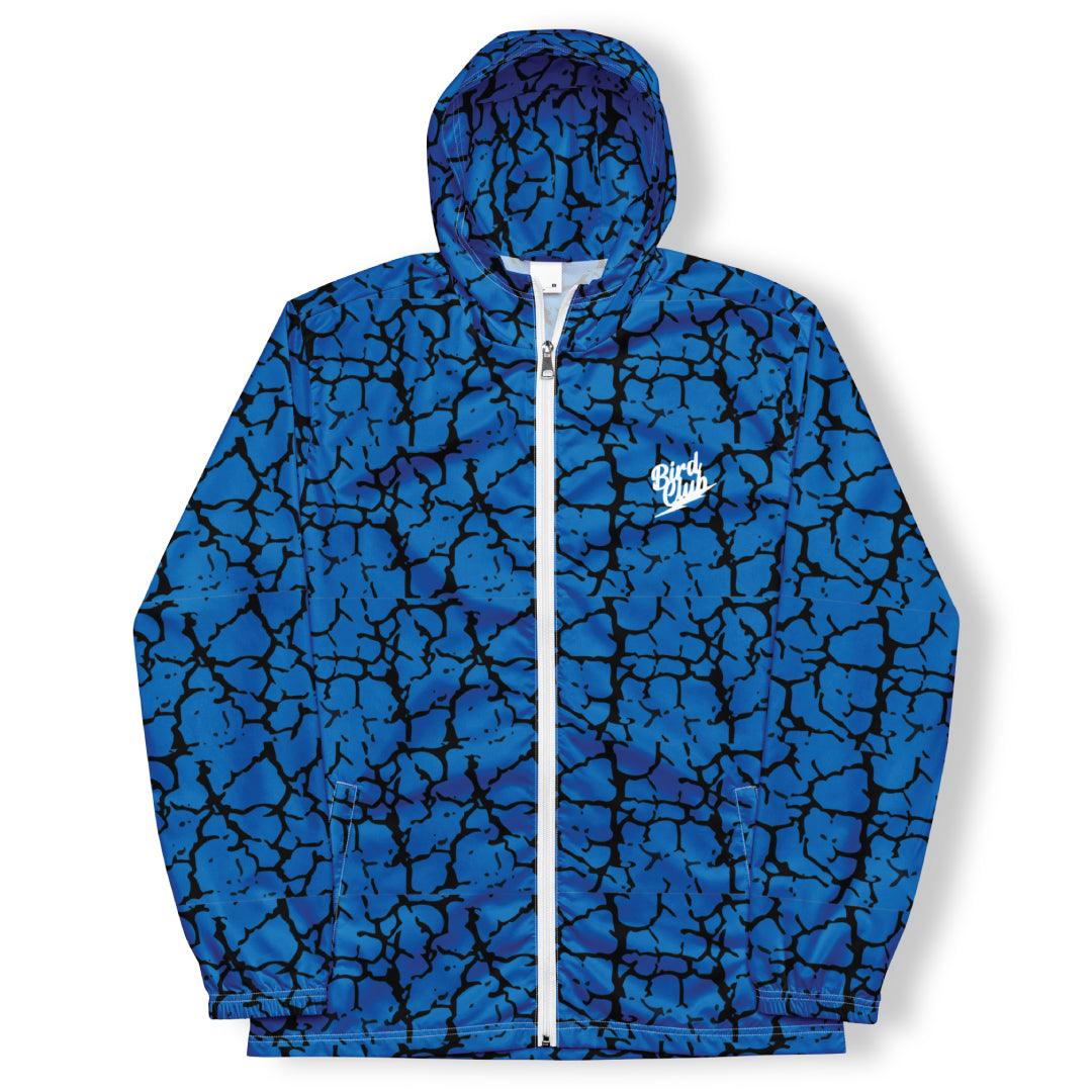 Orlando Blue Crackle Water Resistant Windbreaker - Sneaker Tees to match Air Jordan Sneakers