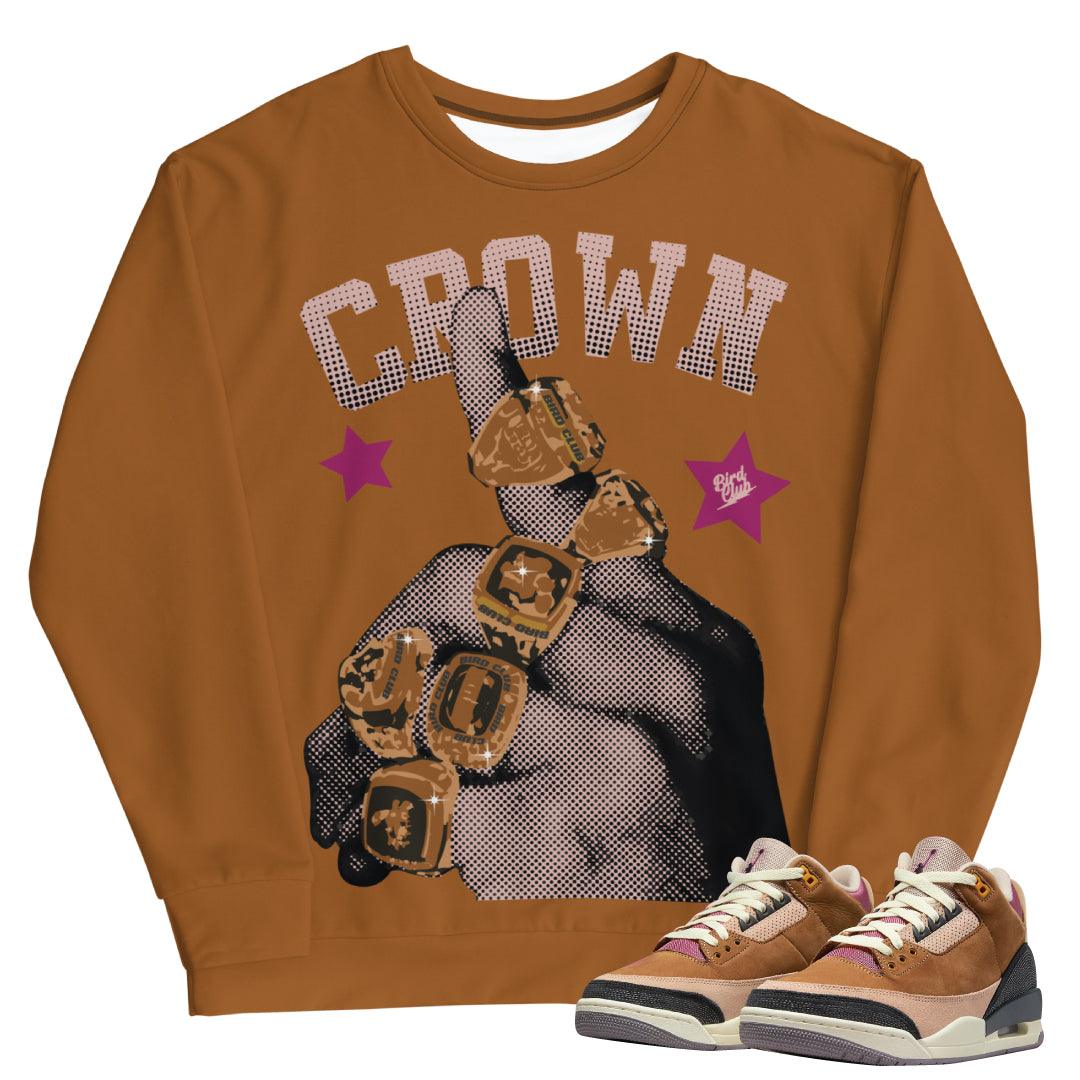 Retro 3 Winterized Archaeo Brown Sweatshirt - Sneaker Tees to match Air Jordan Sneakers
