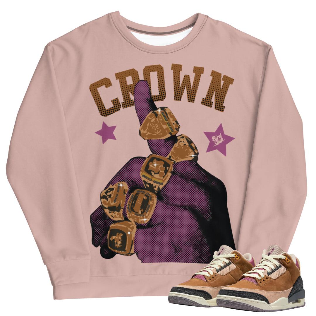Retro 3 Winterized Archaeo Brown Sweatshirt - Sneaker Tees to match Air Jordan Sneakers