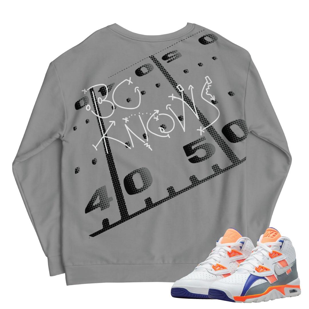 Air Trainer Bo Jackson Crewneck - Sneaker Tees to match Air Jordan Sneakers
