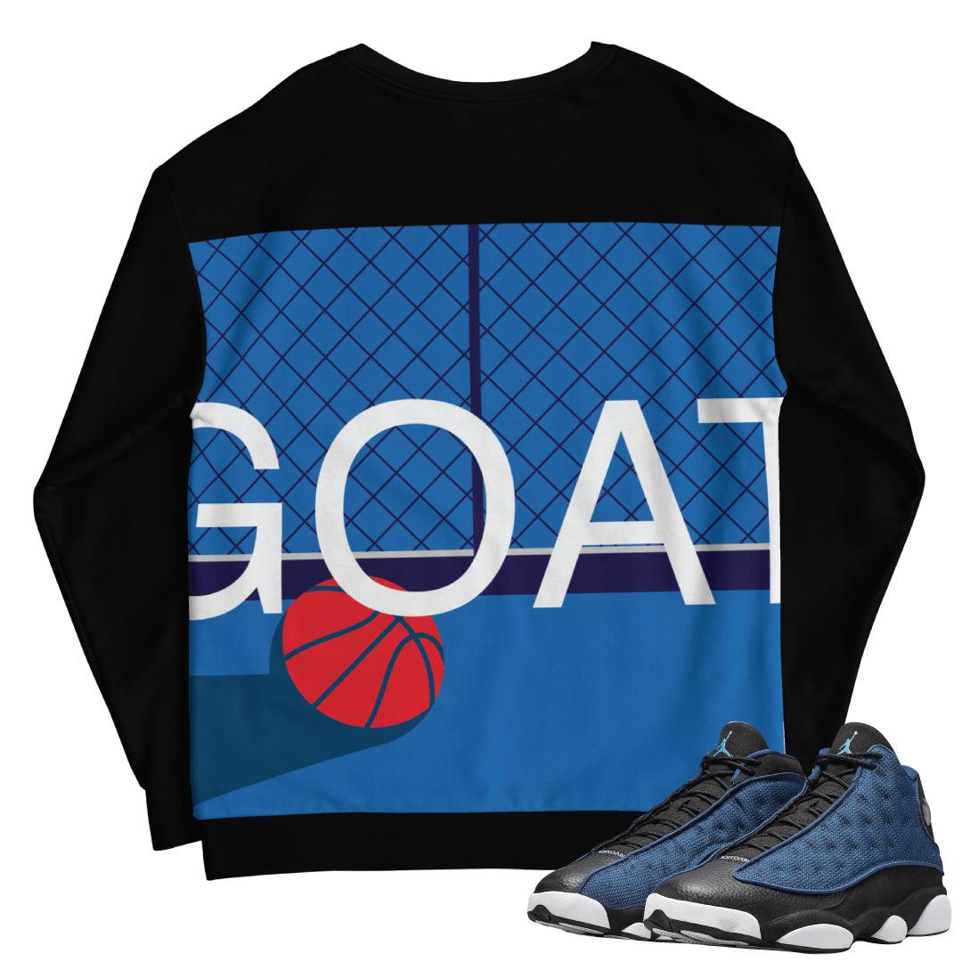 Retro 13 Brave Blue Crew Neck - Sneaker Tees to match Air Jordan Sneakers