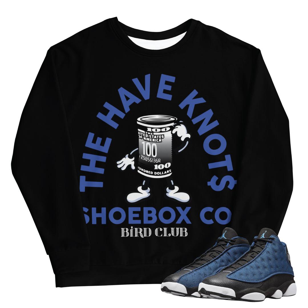 Retro 13 Brave Blue Crew Neck - Sneaker Tees to match Air Jordan Sneakers