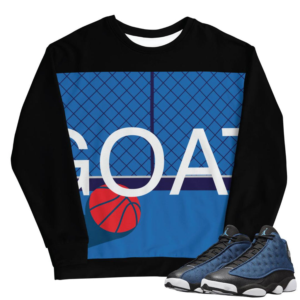 Retro 13 Brave Blue Crew Neck - Sneaker Tees to match Air Jordan Sneakers