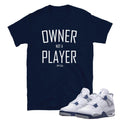 Retro 4 Midnight Navy Cement Shirt - Sneaker Tees to match Air Jordan Sneakers
