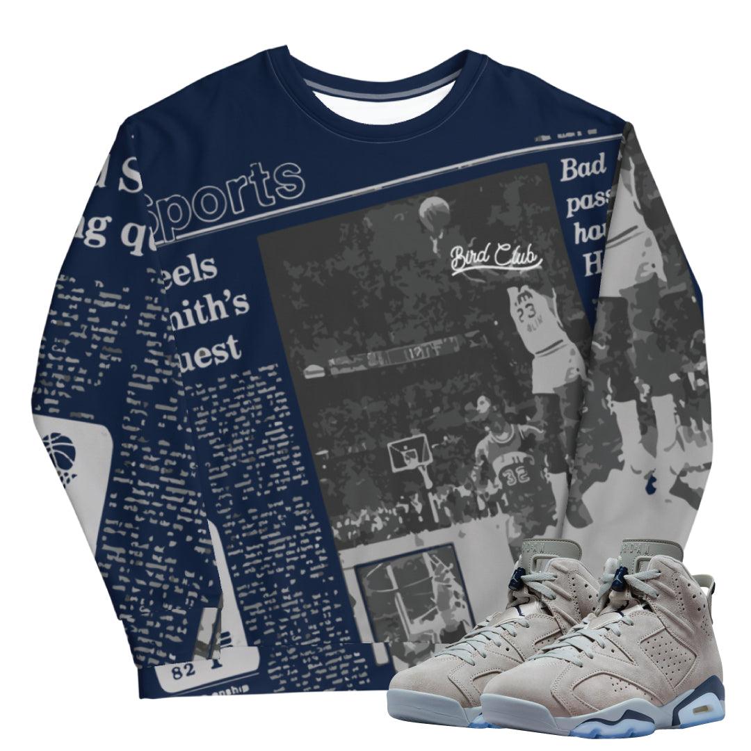 Retro 6 Georgetown Sweatshirt - Sneaker Tees to match Air Jordan Sneakers