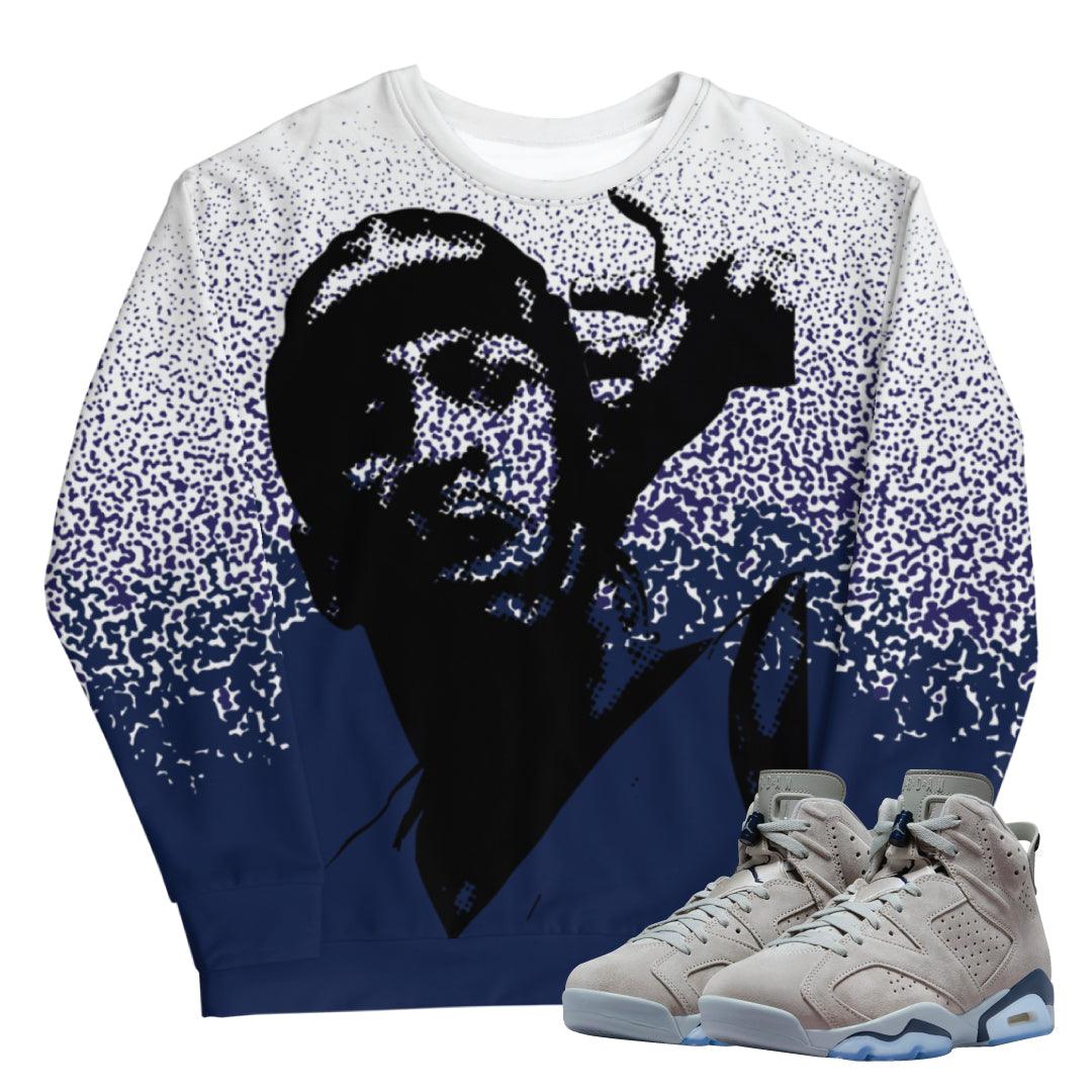 Retro 6 Georgetown Sweatshirt - Sneaker Tees to match Air Jordan Sneakers
