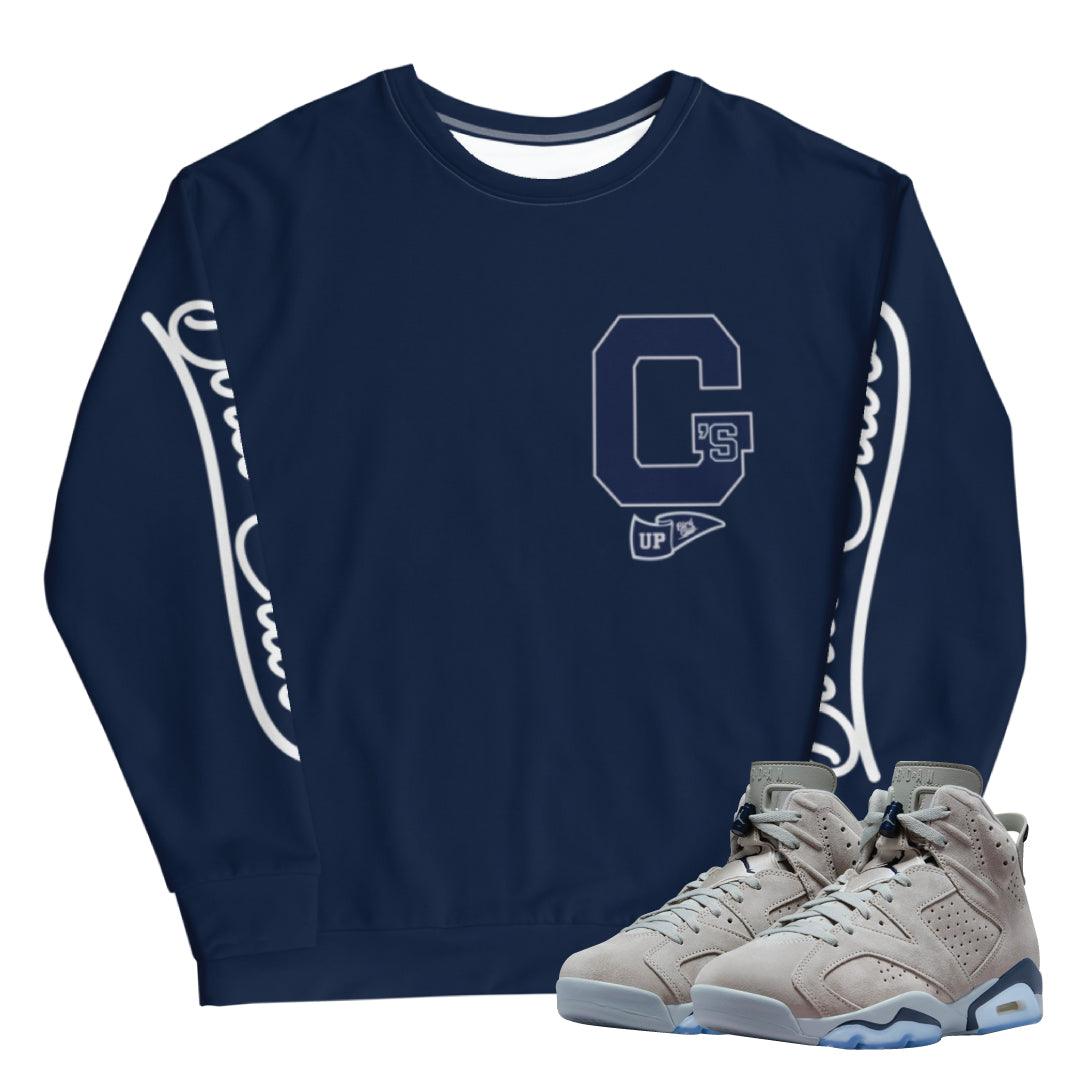 Retro 6 Georgetown Sweatshirt - Sneaker Tees to match Air Jordan Sneakers