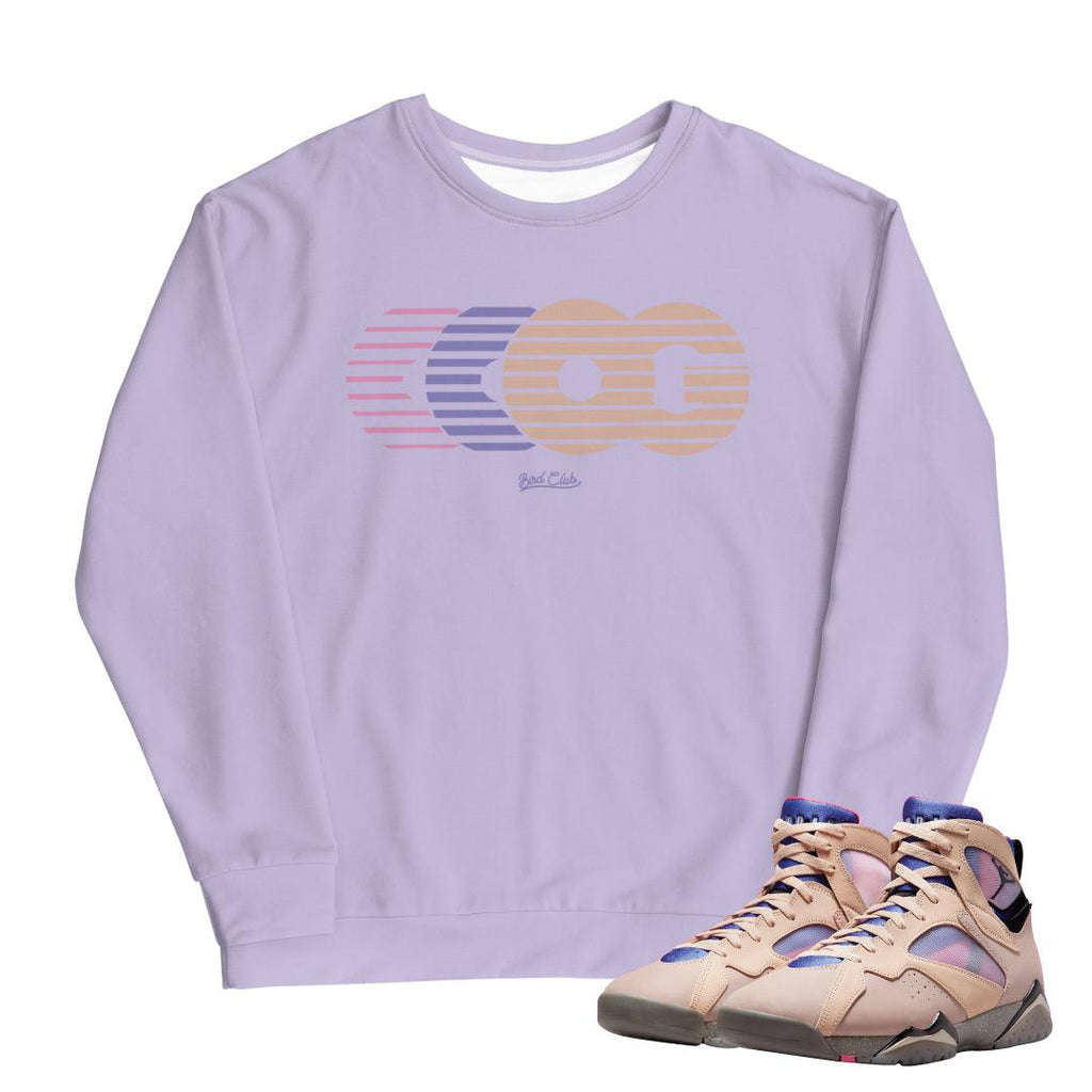 Retro 7 "Saphire/Shimmer" OG Crewneck - Sneaker Tees to match Air Jordan Sneakers