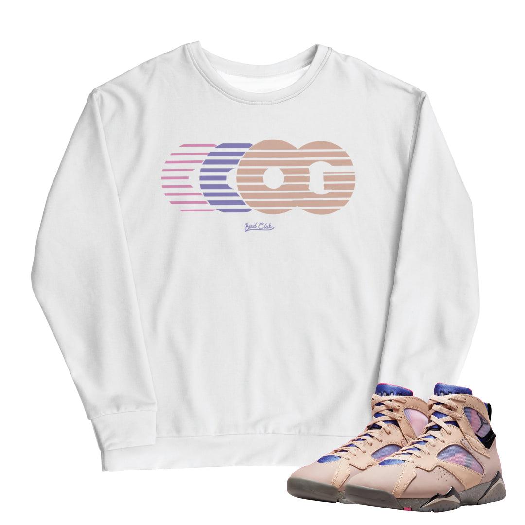Retro 7 "Saphire/Shimmer" OG Crewneck - Sneaker Tees to match Air Jordan Sneakers