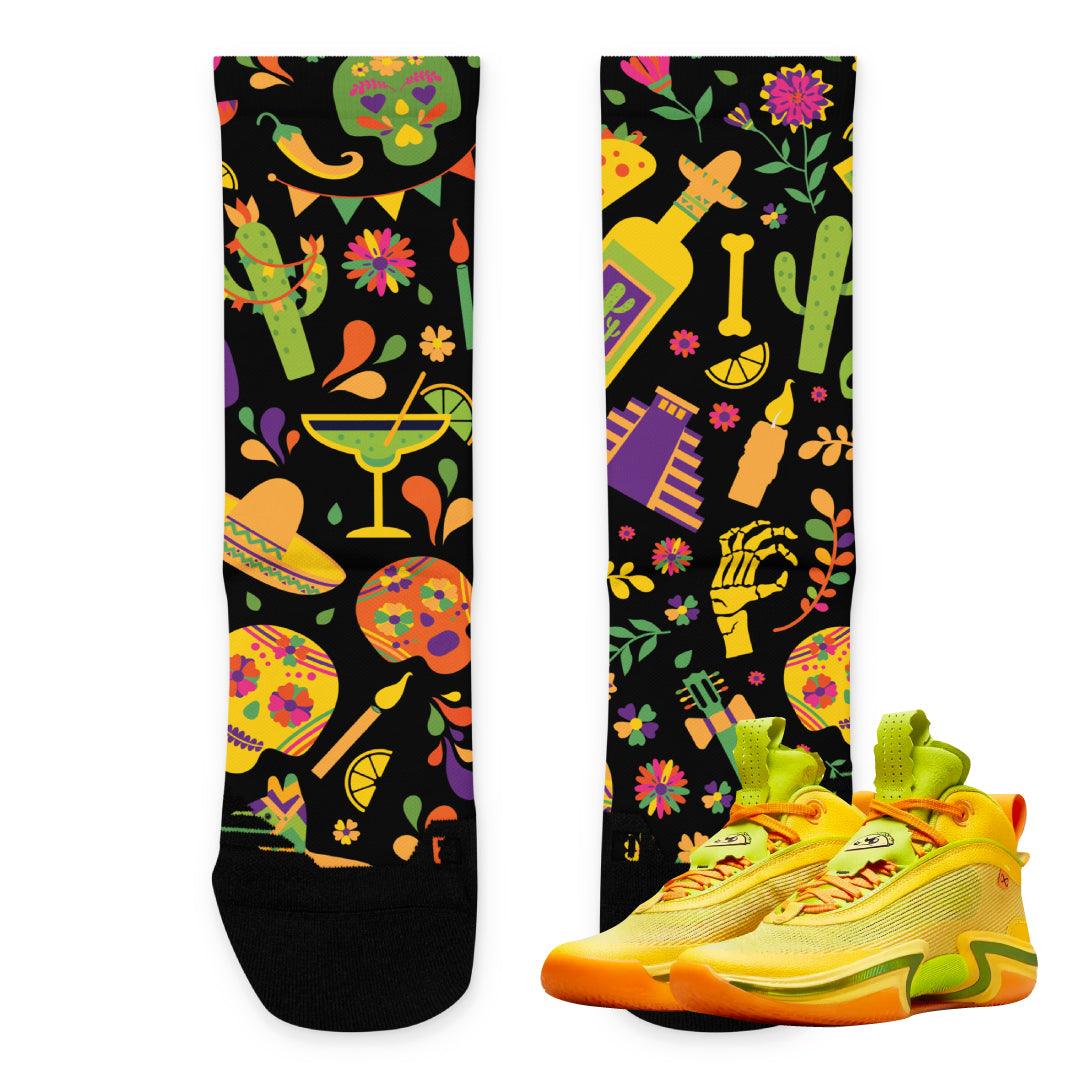 Taco Jay Muertos Socks - Sneaker Tees to match Air Jordan Sneakers