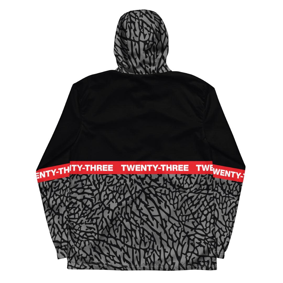 Black Crackle Water Resistant Sneaker Windbreaker - Sneaker Tees to match Air Jordan Sneakers