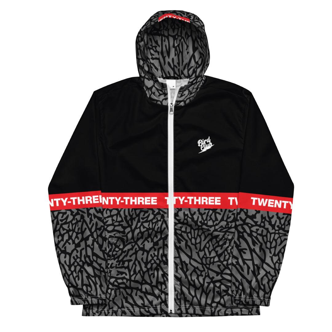 Black Crackle Water Resistant Sneaker Windbreaker - Sneaker Tees to match Air Jordan Sneakers