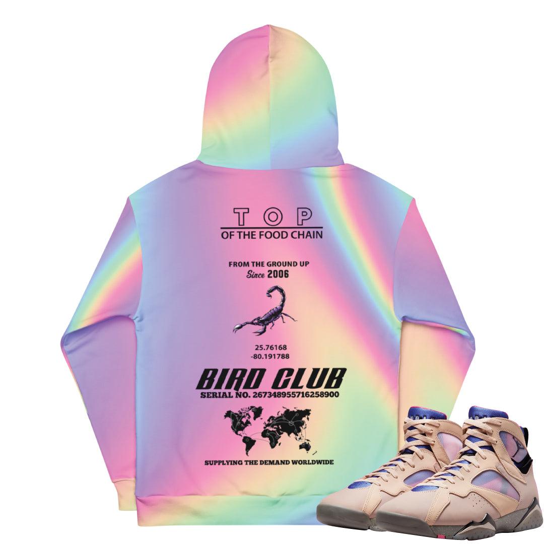 Retro 7 "Saphire/Shimmer" hoodie - Sneaker Tees to match Air Jordan Sneakers