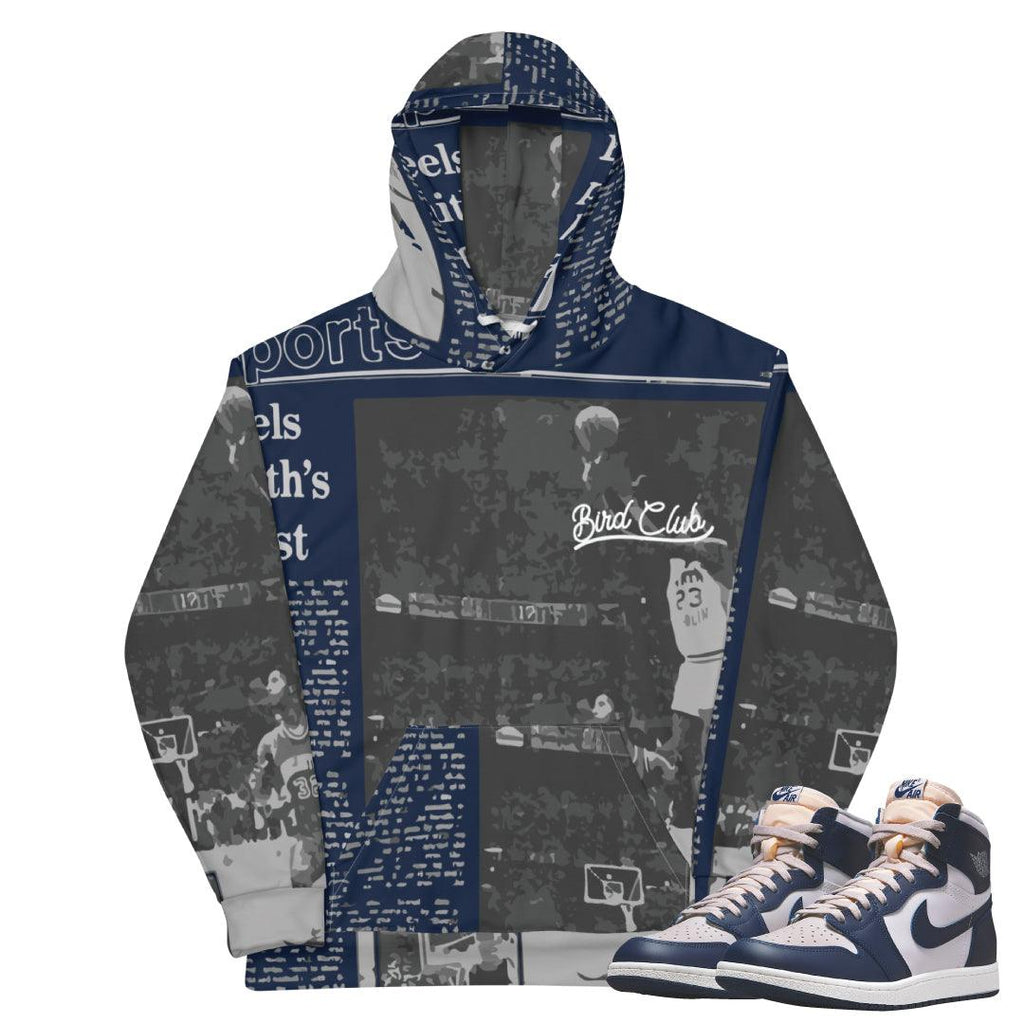 Retro 1 High 85 Georgetown Hoodie - Sneaker Tees to match Air Jordan Sneakers