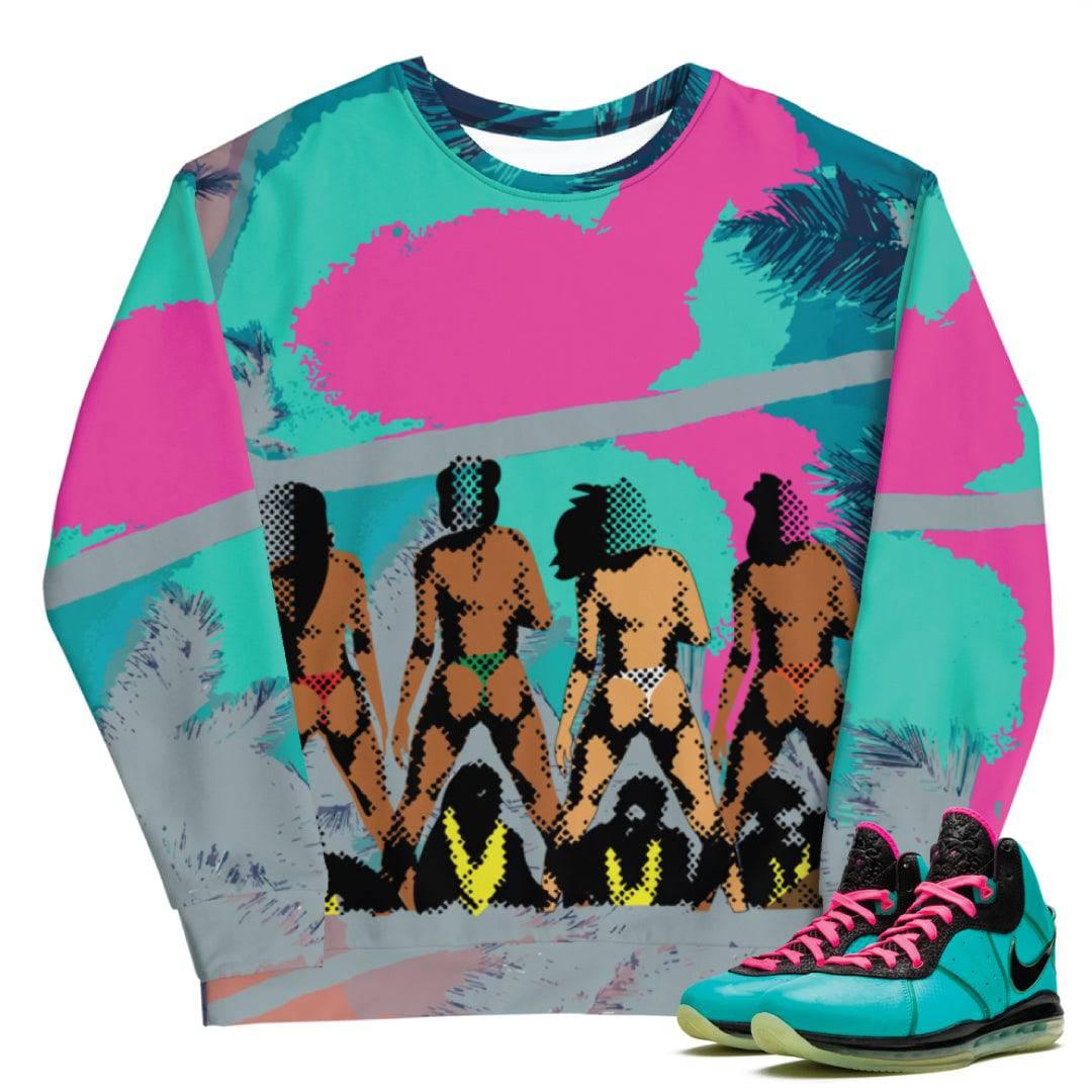 South Beach Lebron 8 Crewneck - Sneaker Tees to match Air Jordan Sneakers
